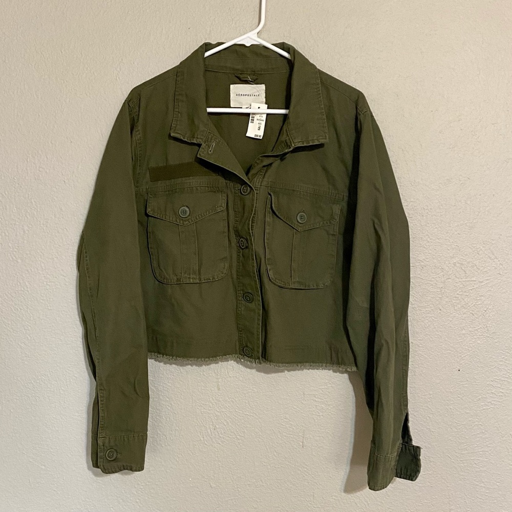 Aeropostale Army Green Cropped Jacket NWT